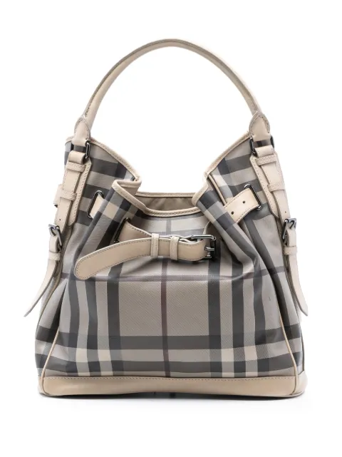 Burberry Pre-Owned 2000-2017 Medium Smoke Check Coated Canvas Walden Belted Hobo shoulder bag