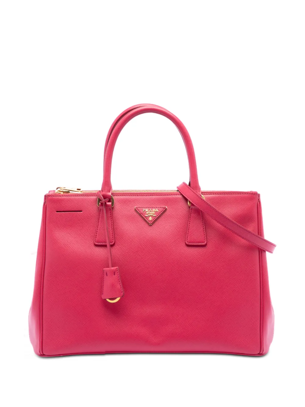 Prada Pre-Owned Borsa tote Lux Galleria media in pelle Saffiano con doppia zip 2010-2025 - Rosa