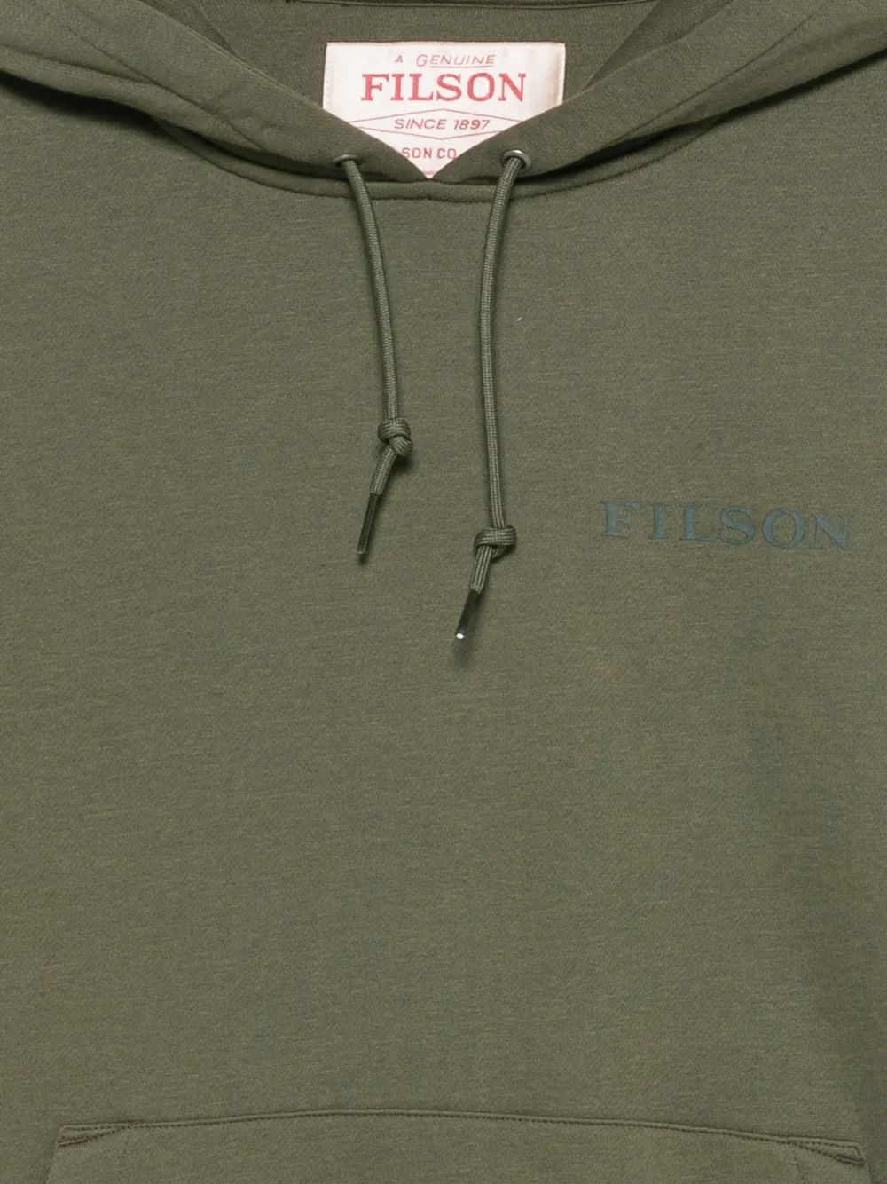 Filson Scenic logoprint hoodie met buidelzak Groen