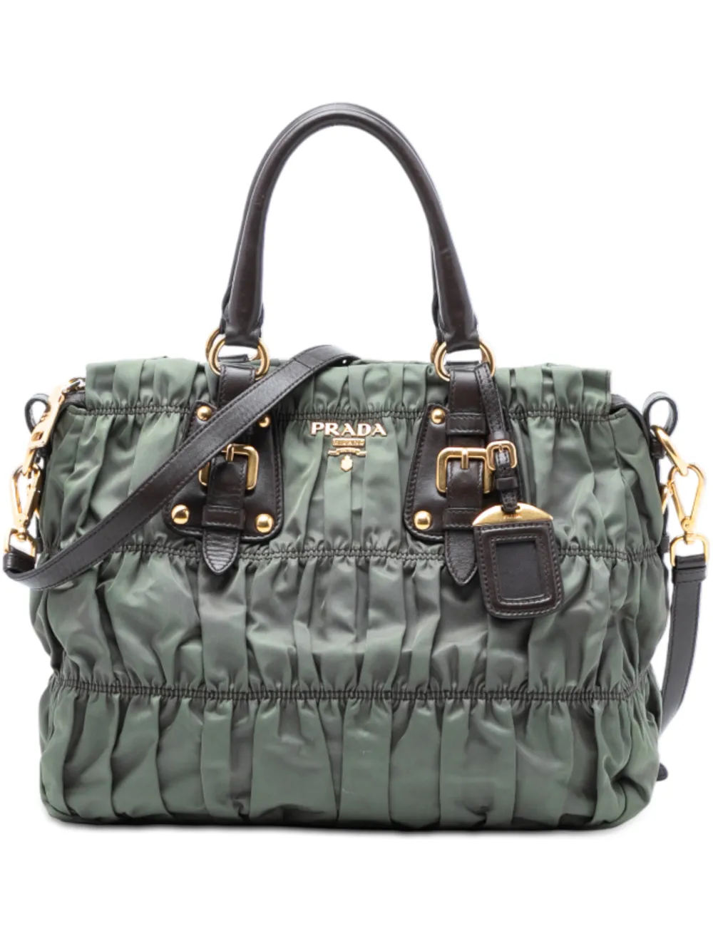 Prada Pre-Owned Borsa a tracolla Gaufre in tessuto 2000-2025 - Verde
