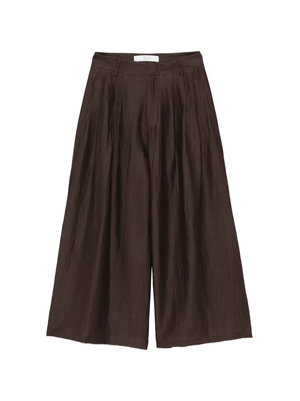 Tela Cookie pleated wide trousers - Marrone