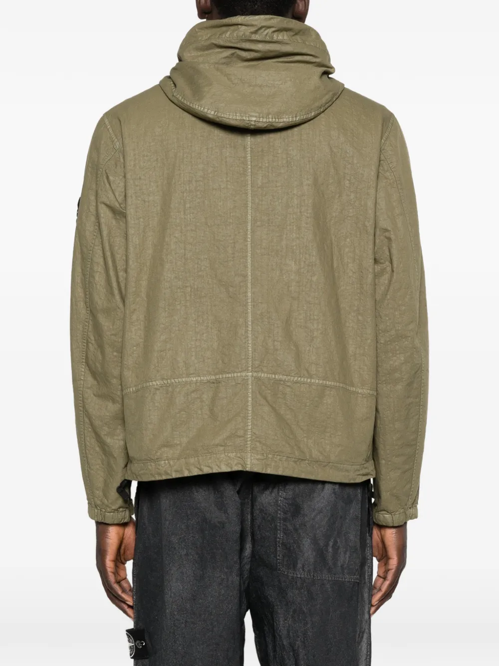 Stone Island 4100053 Panama-TC nylon jack met biologische look Groen
