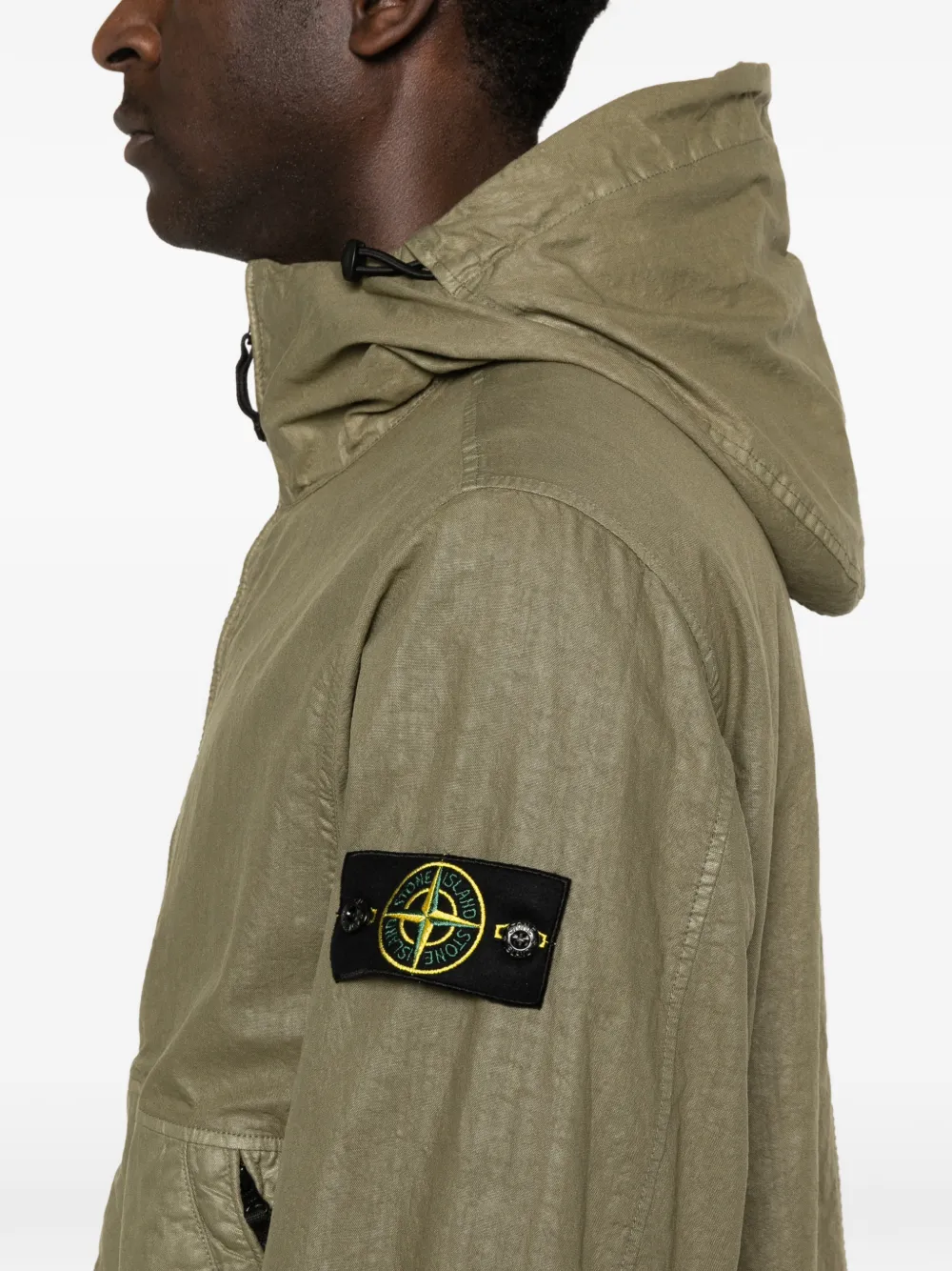Stone Island 4100053 Panama-TC nylon jack met biologische look Groen