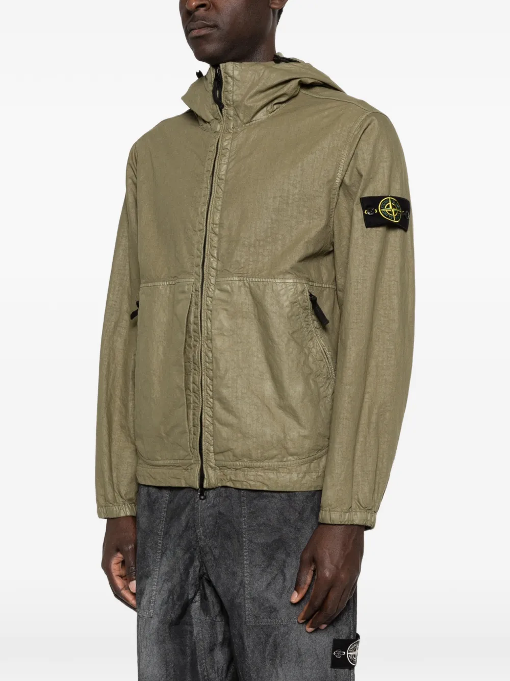  Stone Island Hooded Zip Jacket - Green 
