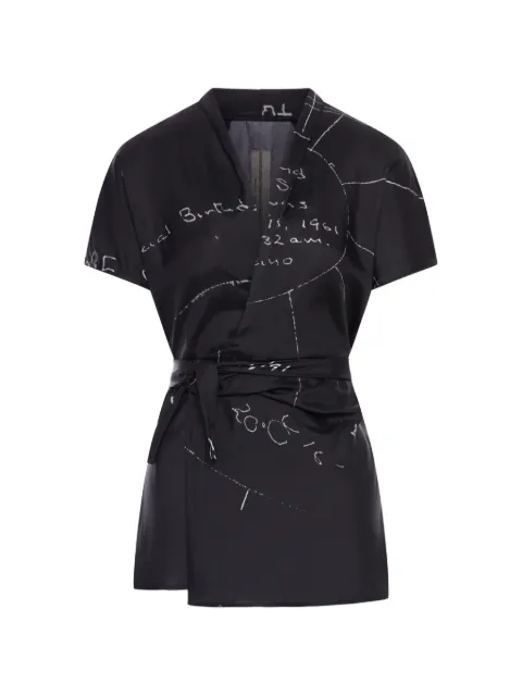 Rick Owens print tie waist viscose blouse