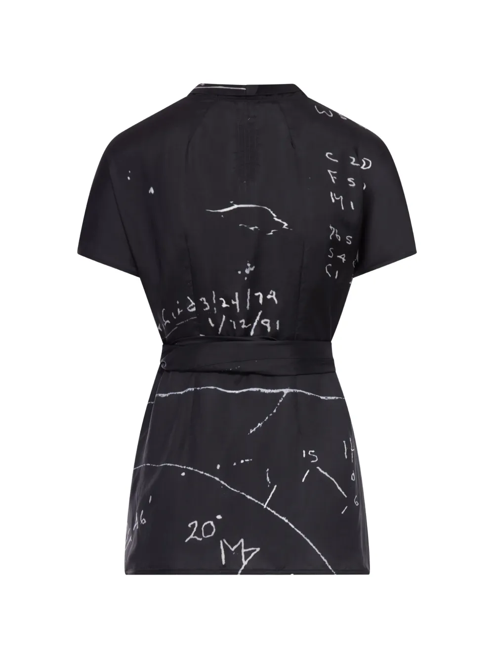 Rick Owens Viscose blouse met gestrikte taille Zwart