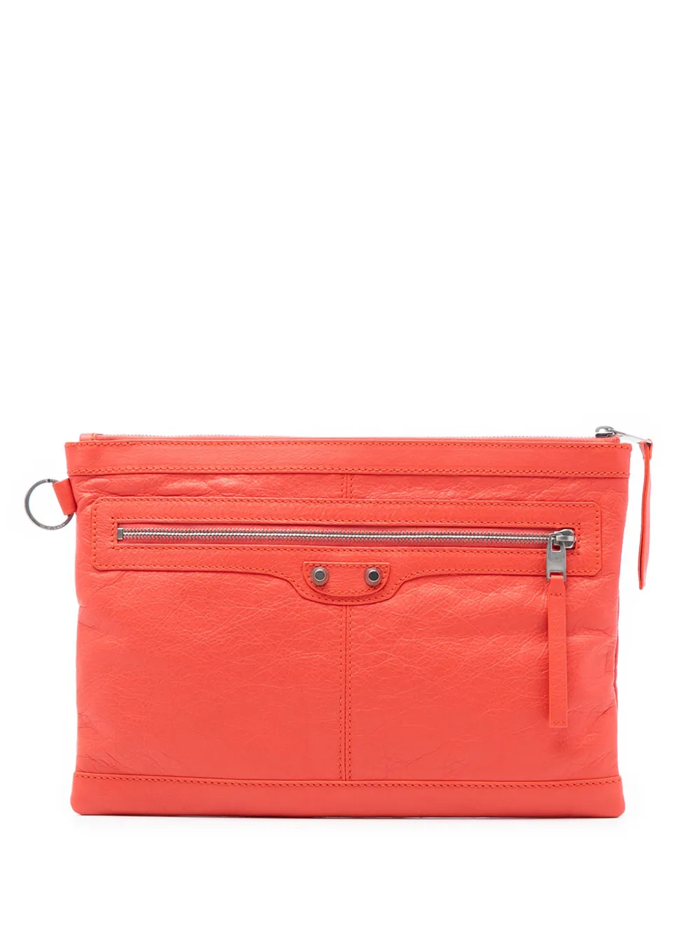 Balenciaga Pre-Owned Clutch Motocross Classic Clip M in pelle di agnello 2016 - Arancione