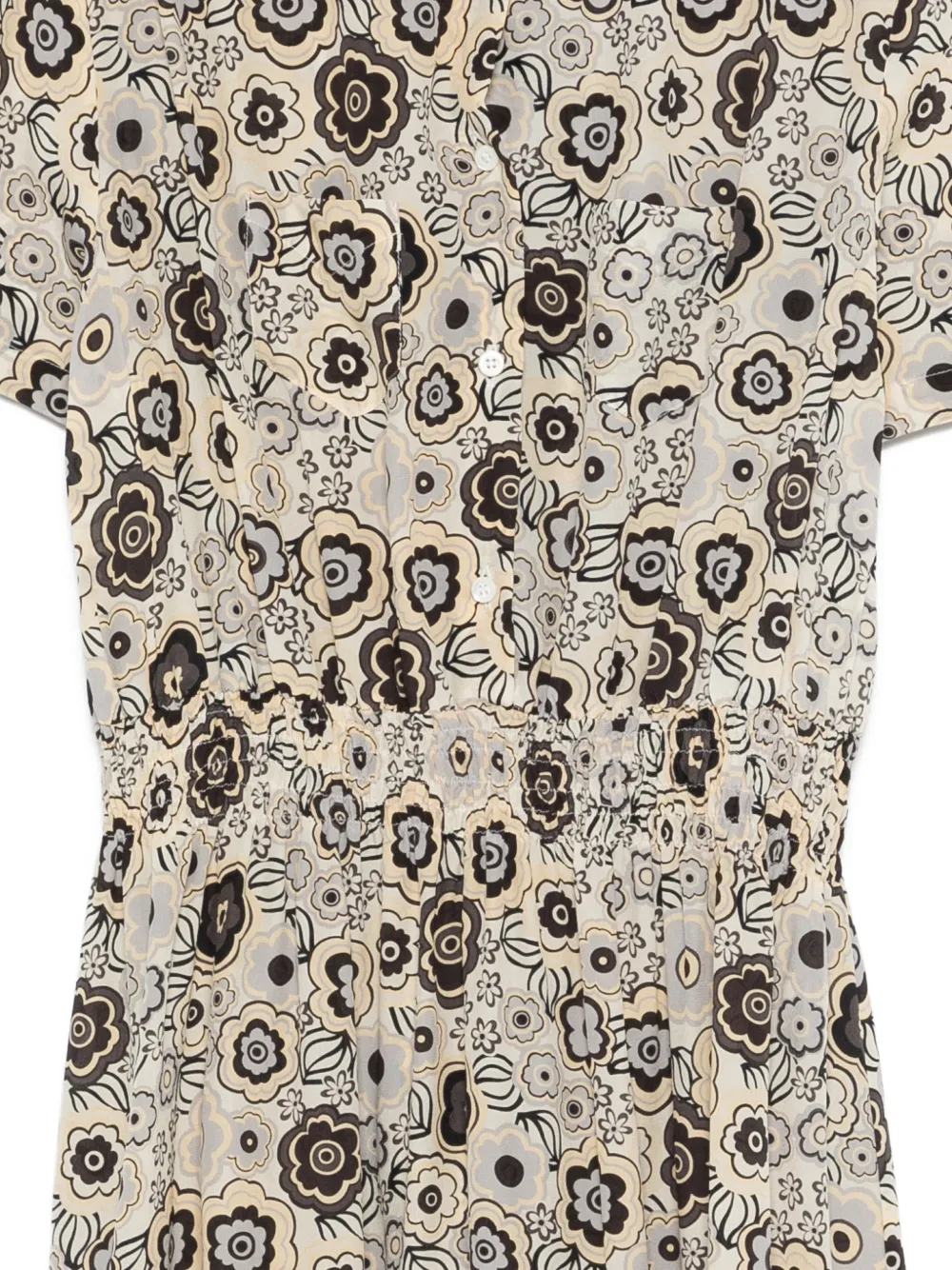  Aspesi Floral-print Midi Dress - Neutrals 
