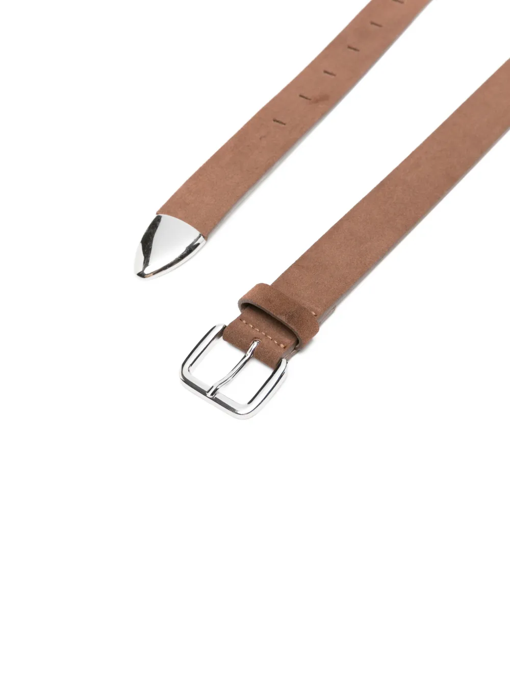  Tela D. Rock Suede Buckle Belt - Brown 