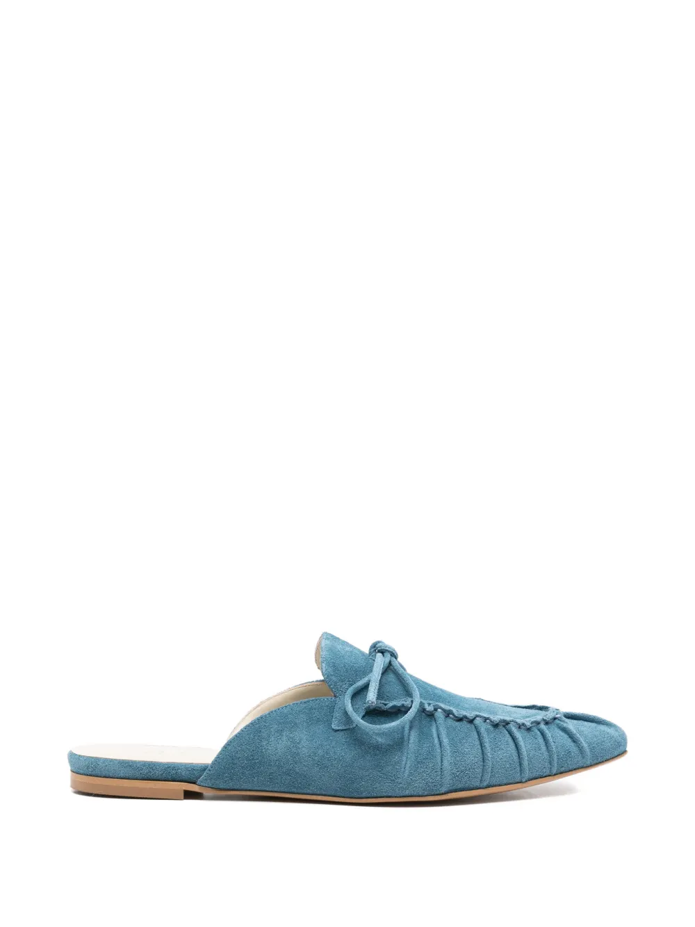 Tela tie-detail flat mules - Blu