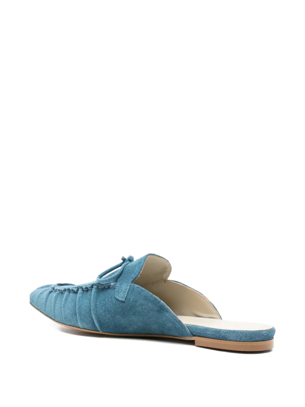  Tela Tie-detail Flat Mules - Blue 