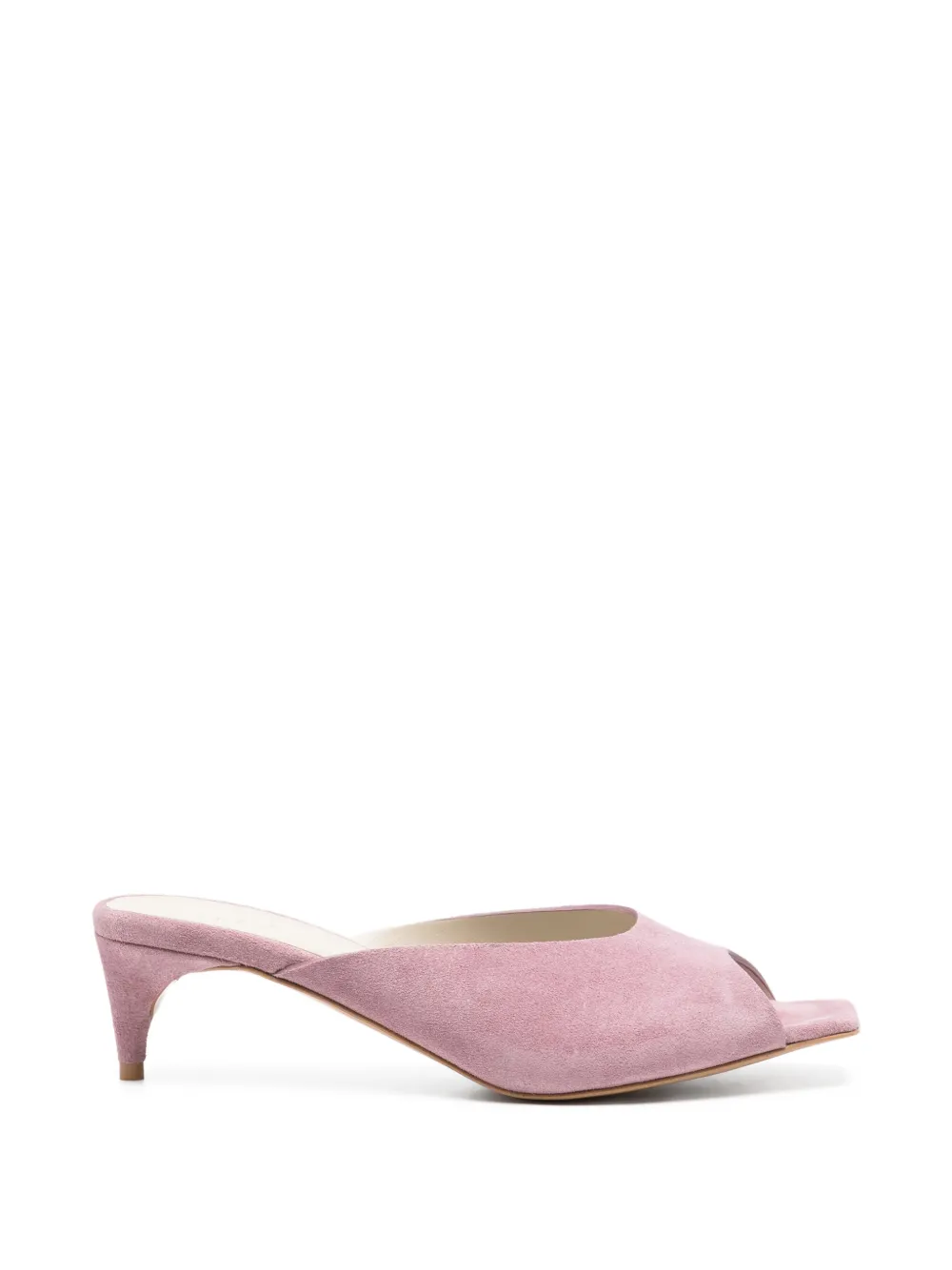 Tela square-toe slippers - Rosa