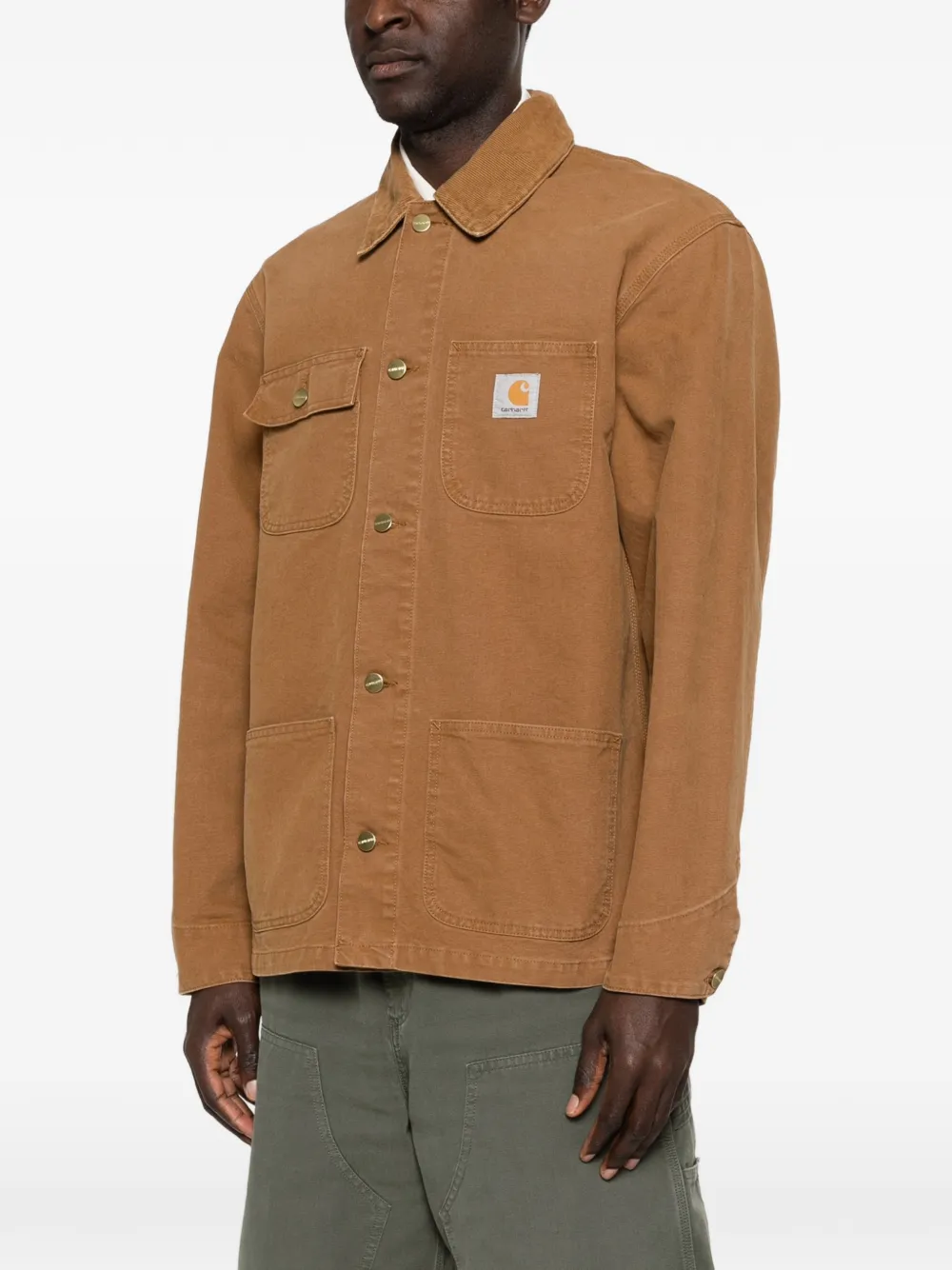 Carhartt WIP Michigan shirtjack met knopen Bruin