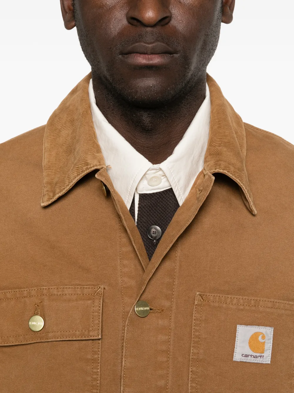 Carhartt WIP Michigan shirtjack met knopen Bruin