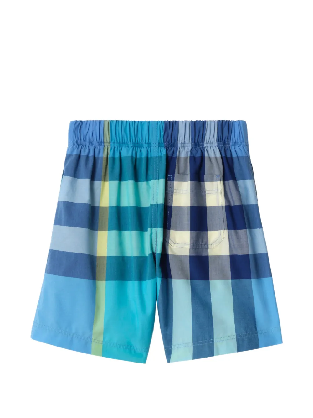 Burberry Kids Check Cotton Shorts - Blue 