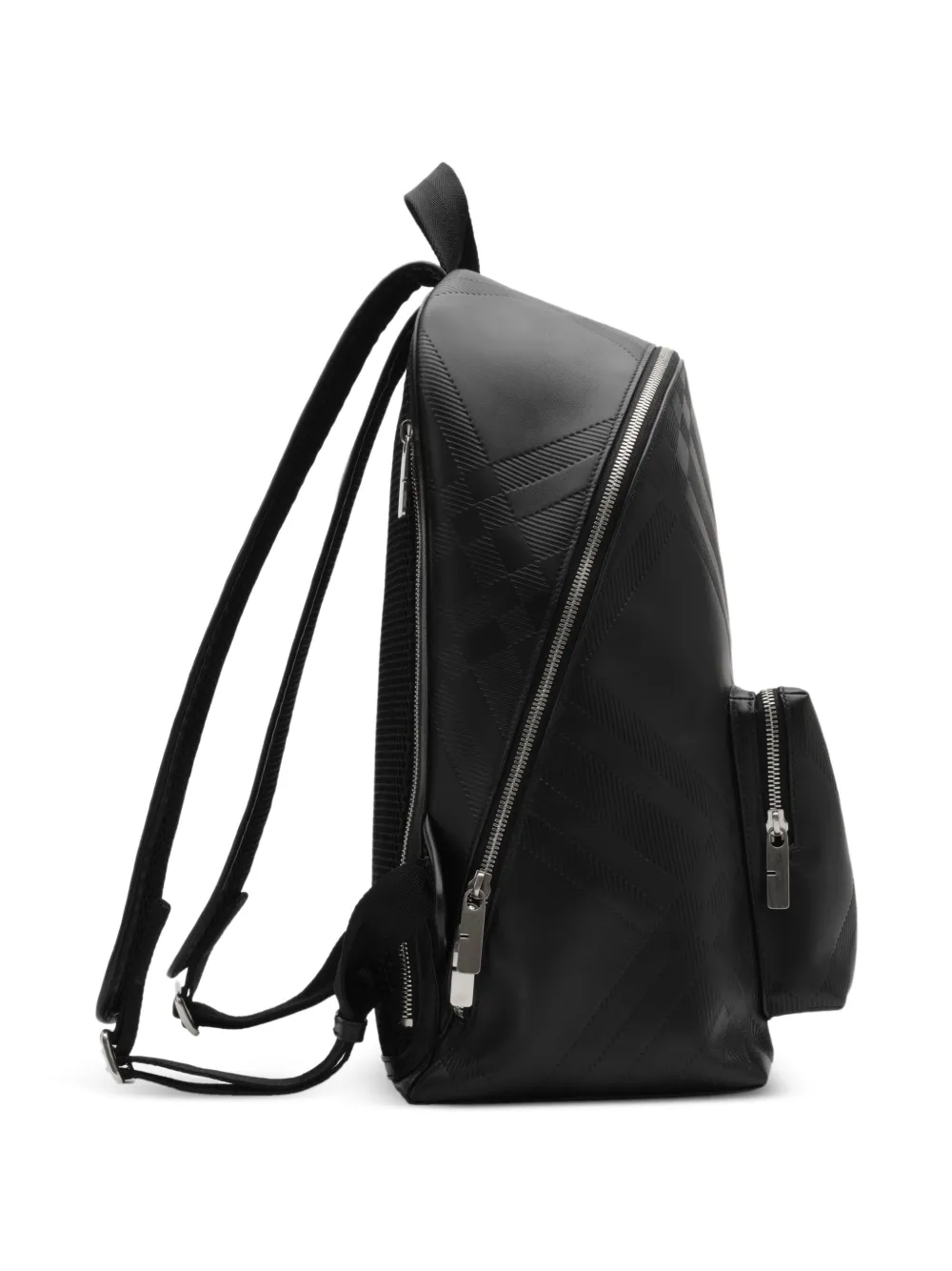  Burberry Embossed Check Backpack - Black 