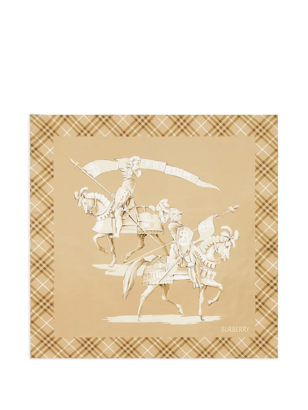  Burberry Archive Knight Silk Scarf - Neutrals 