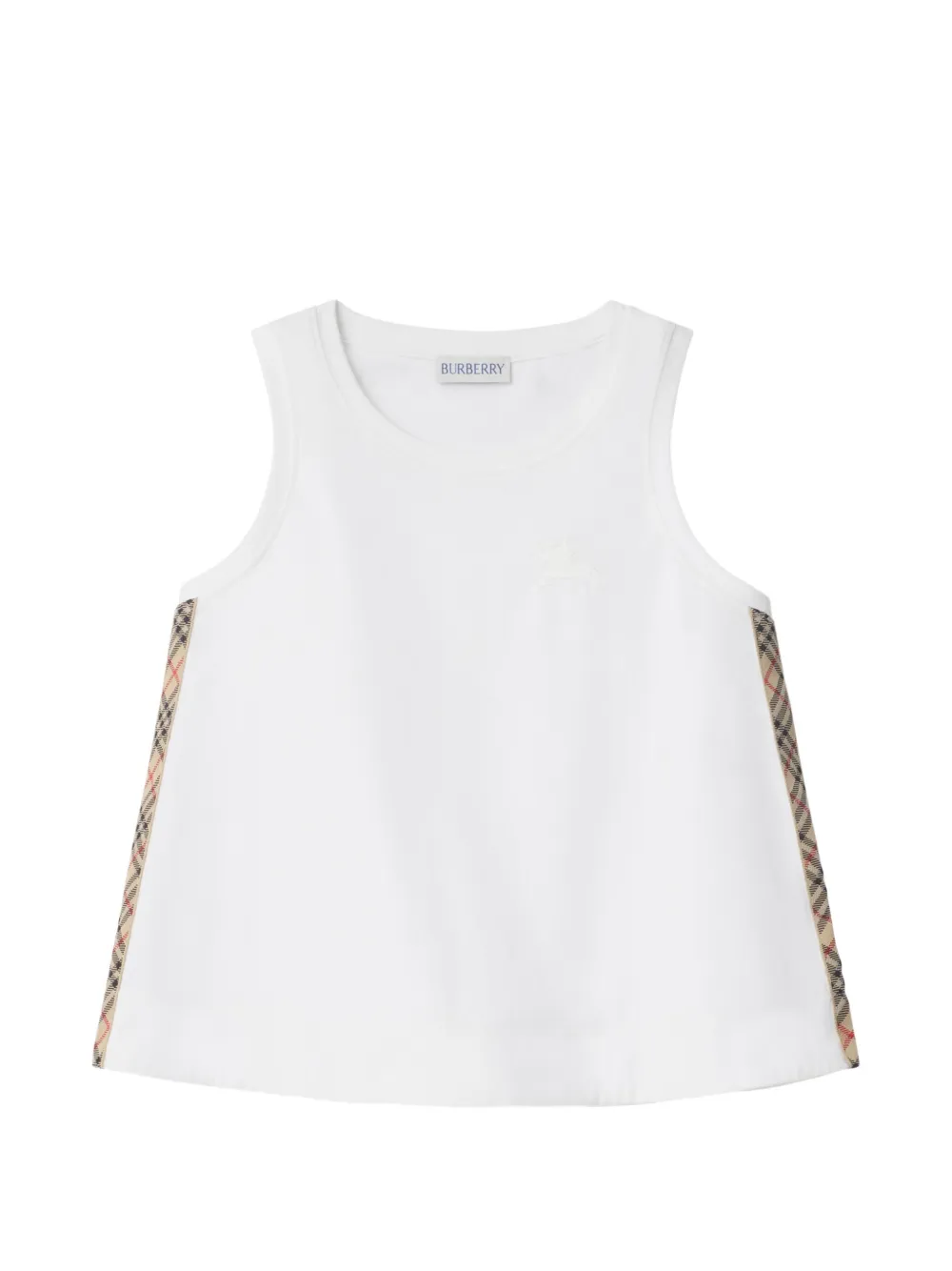 Burberry Kids Check-trim cotton top - Bianco