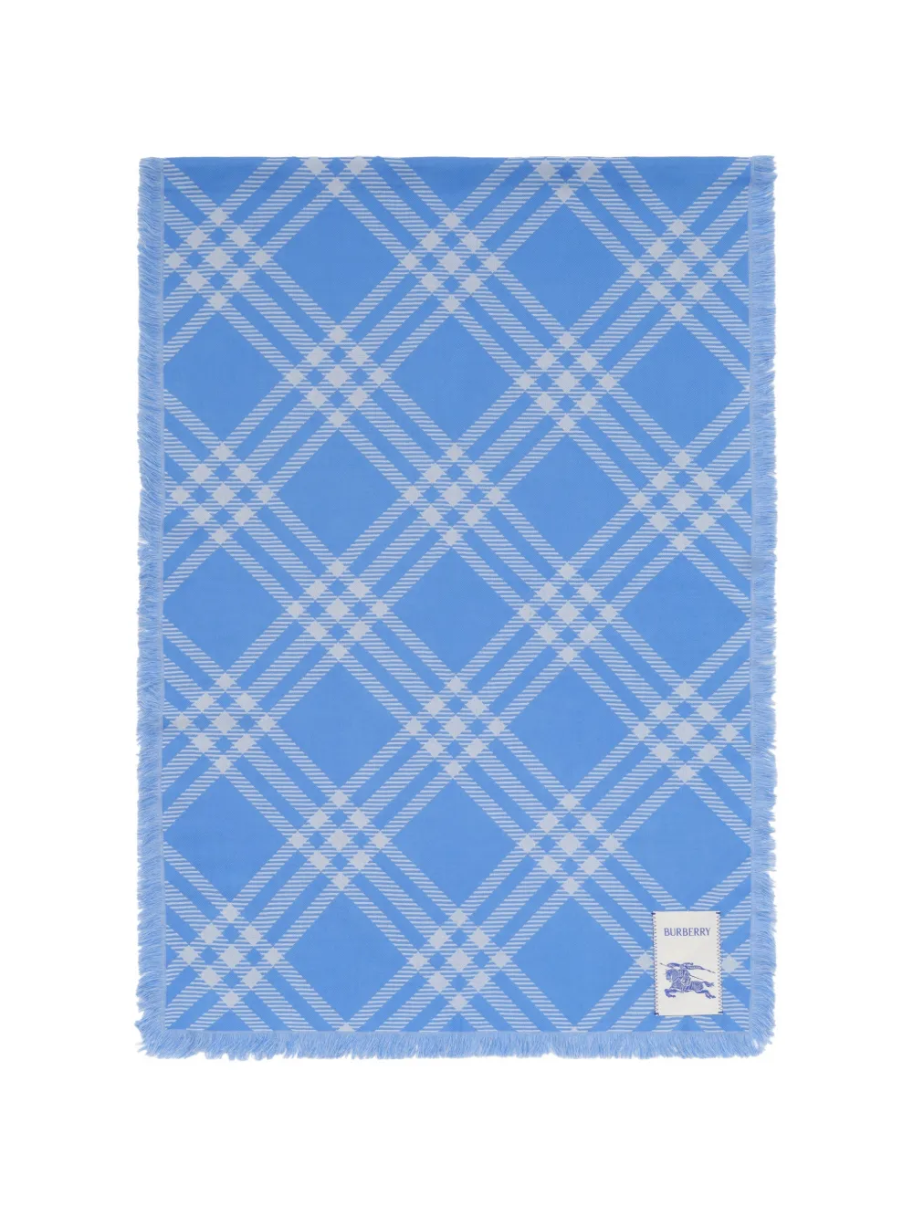 Burberry wide Check wool silk scarf - Blu