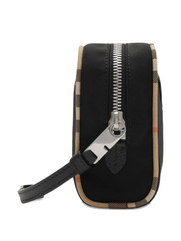 Burberry Small Check Trim Travel Case | Black | FARFETCH