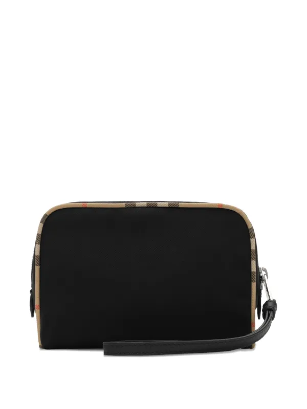 Burberry Small Check Trim Travel Case | Black | FARFETCH