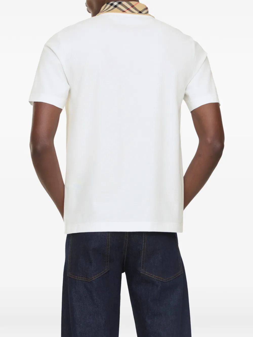 Burberry Katoenen poloshirt met geruite kraag Wit