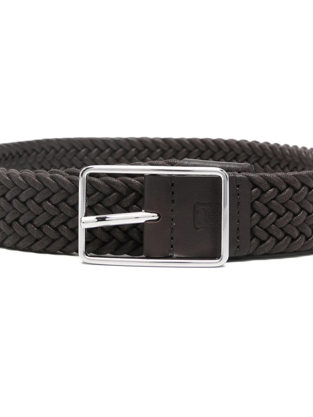  Corneliani Braided Buckle Belt - Brown 