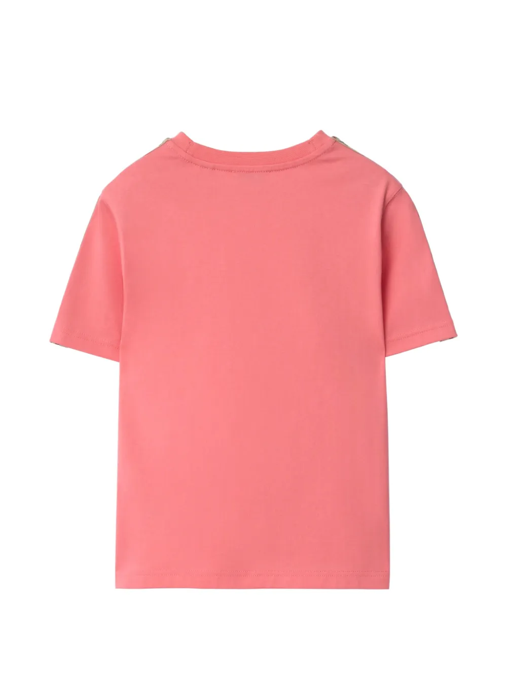 Burberry Kids Katoenen T-shirt met geruite afwerking Roze