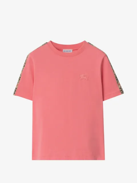Burberry Kids Check-trim cotton T-shirt