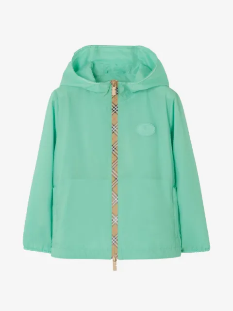 Burberry Kids chamarra con capucha y motivo de cuadros