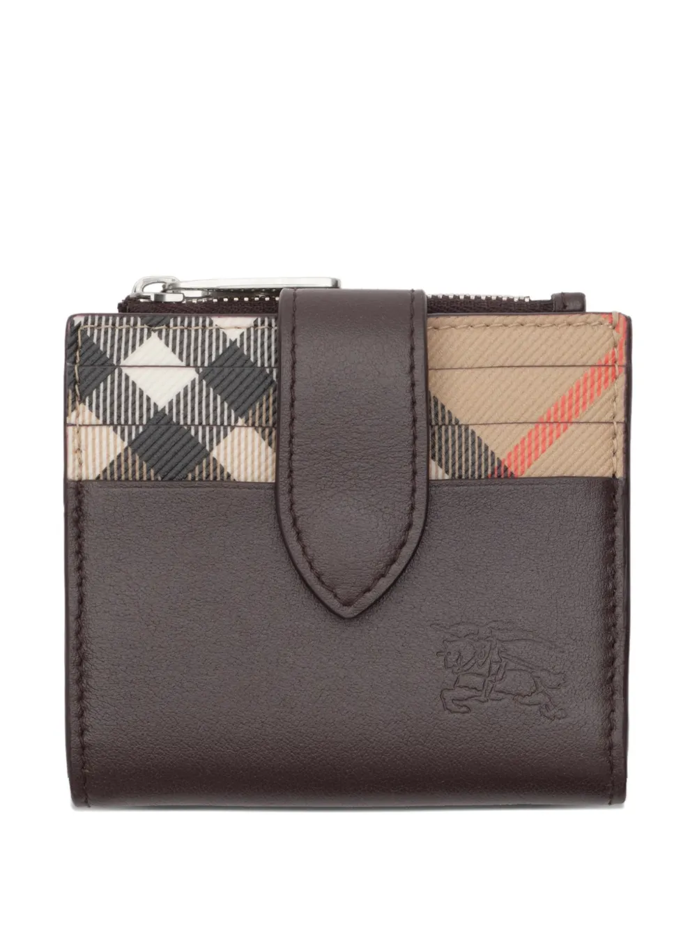 Burberry pop Check zip wallet​ - Marrone