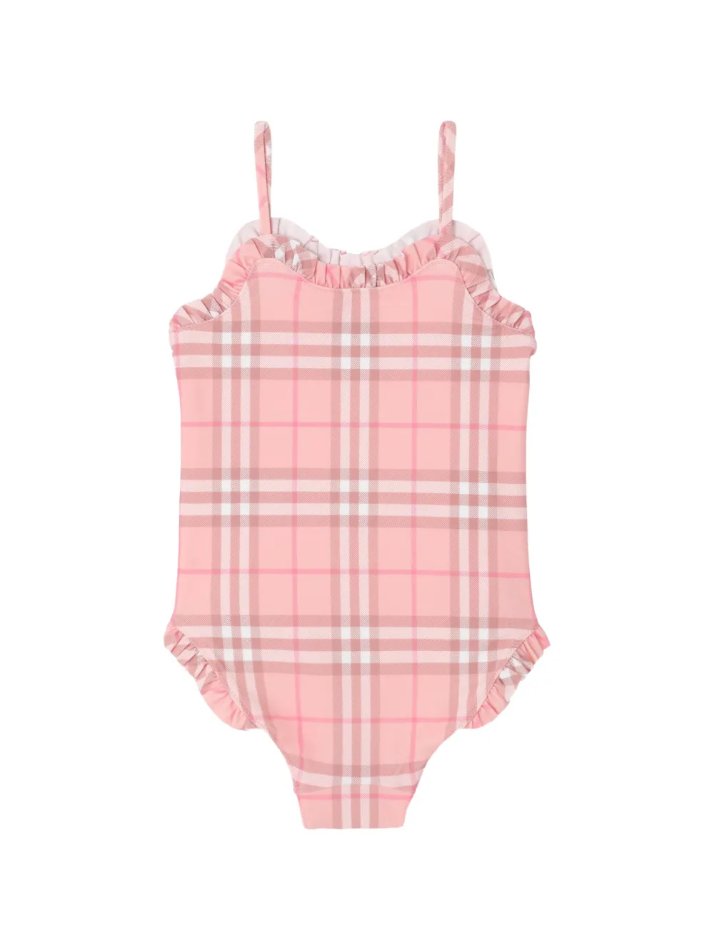 Ruffle Trim Check Swimsuit