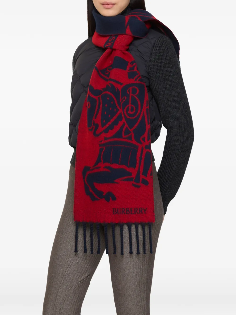 Burberry Omkeerbare wollen EKD sjaal Blauw