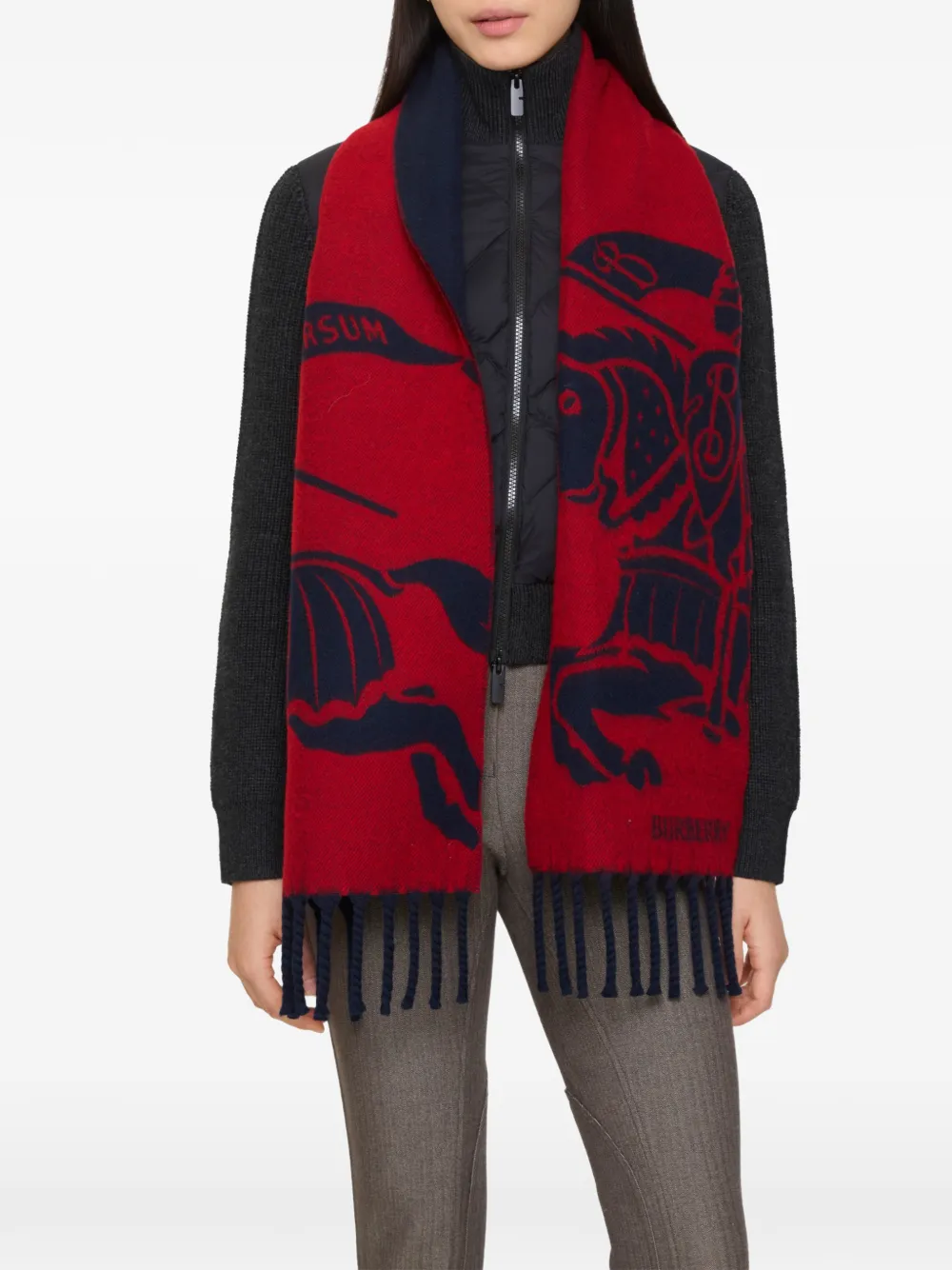 Burberry Omkeerbare wollen EKD sjaal Blauw