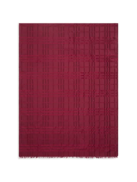 Burberry wide Check silk wool cashmere scarf