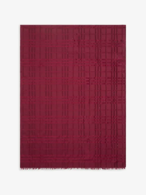 Burberry wide Check silk wool cashmere scarf 