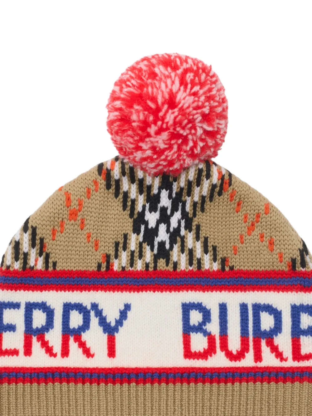  Burberry Kids Check Wool-blend Beanie - Neutrals 