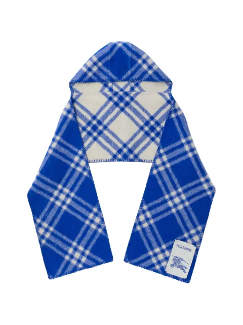 Burberry Check wool hooded scarf