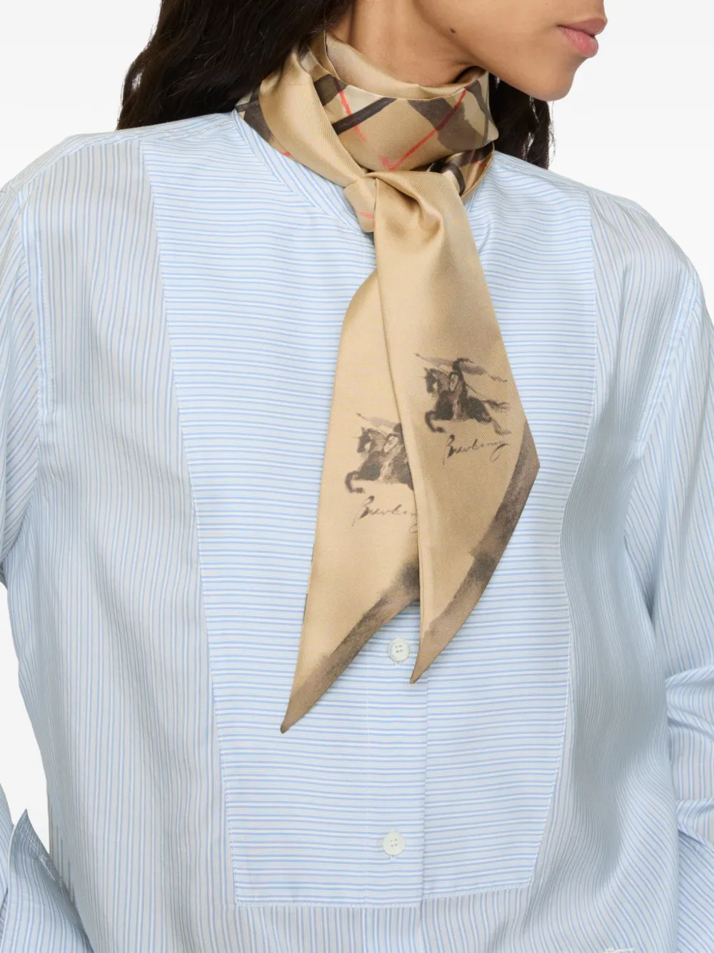 Burberry Geruite zijden sjaal Beige