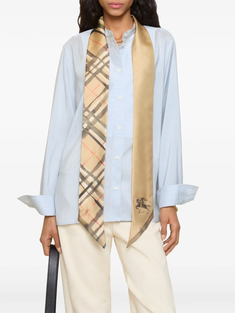 Burberry Geruite zijden sjaal Beige