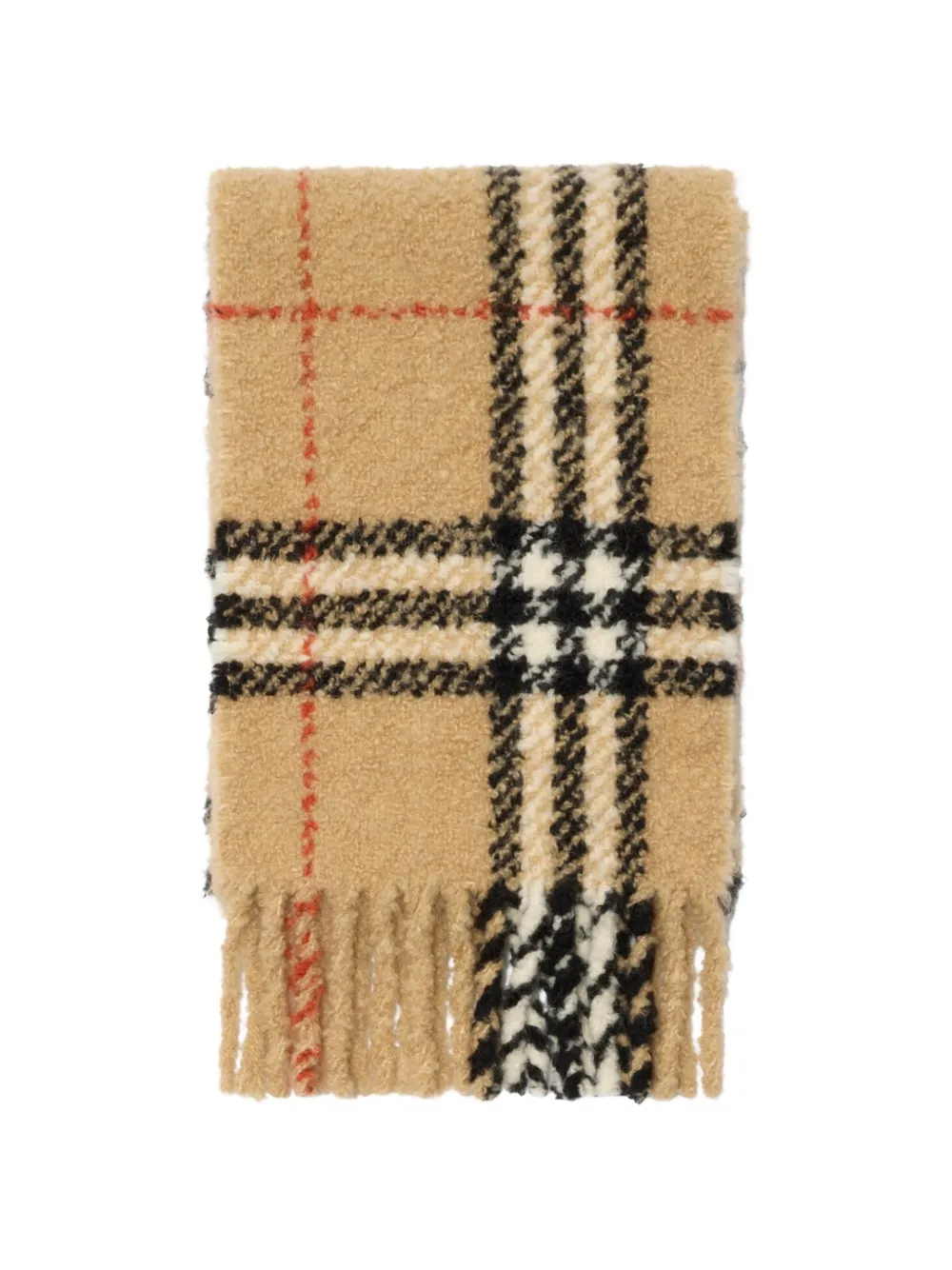 Burberry Check alpaca wool-blend bouclé scarf - Toni neutri