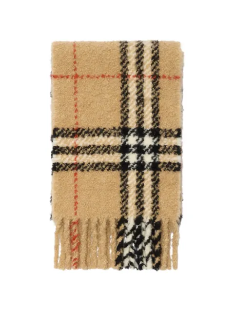 Burberry Check alpaca wool-blend bouclé scarf