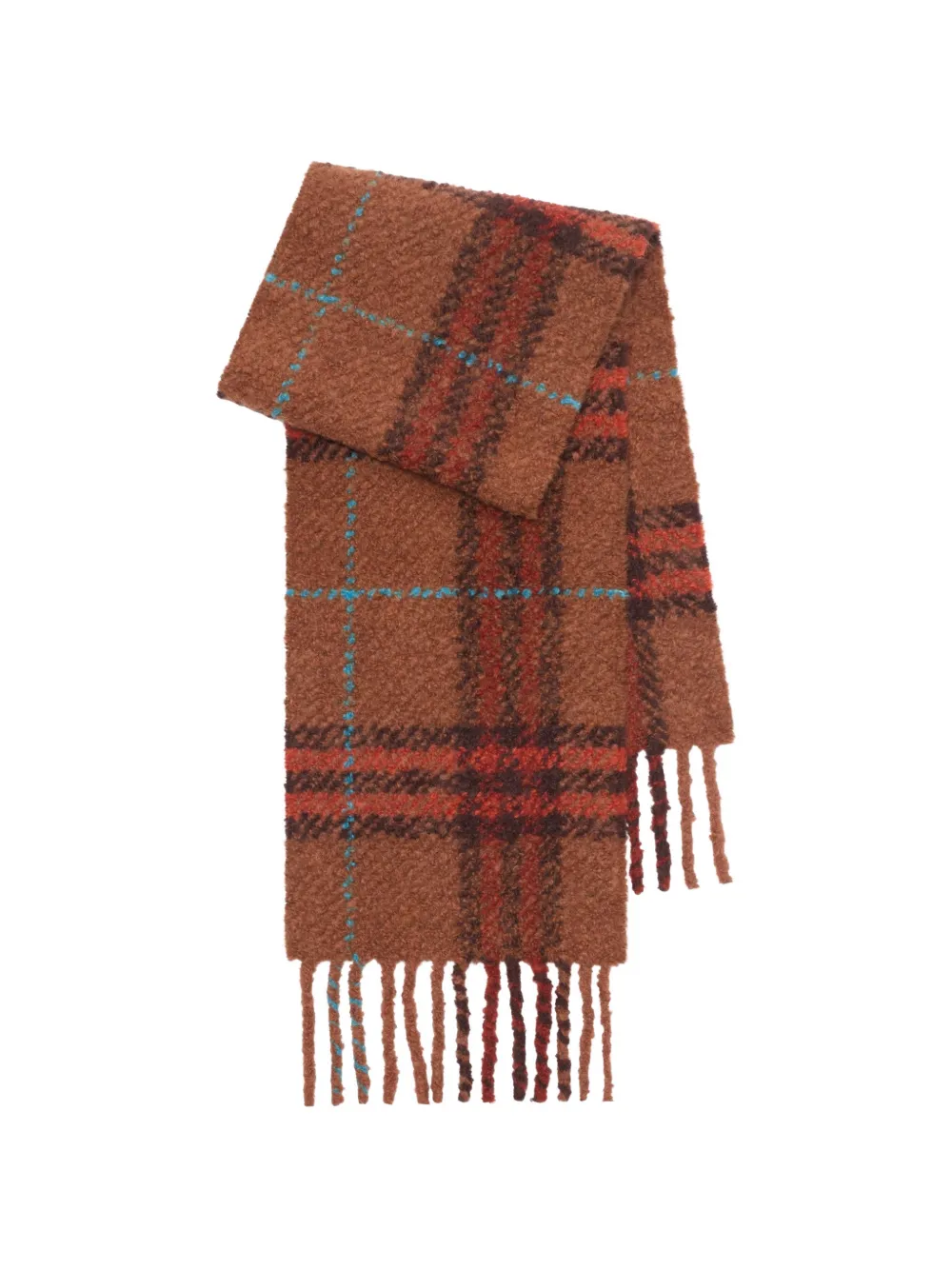Burberry Geruite bouclé sjaal van alpaca-wolblend Bruin