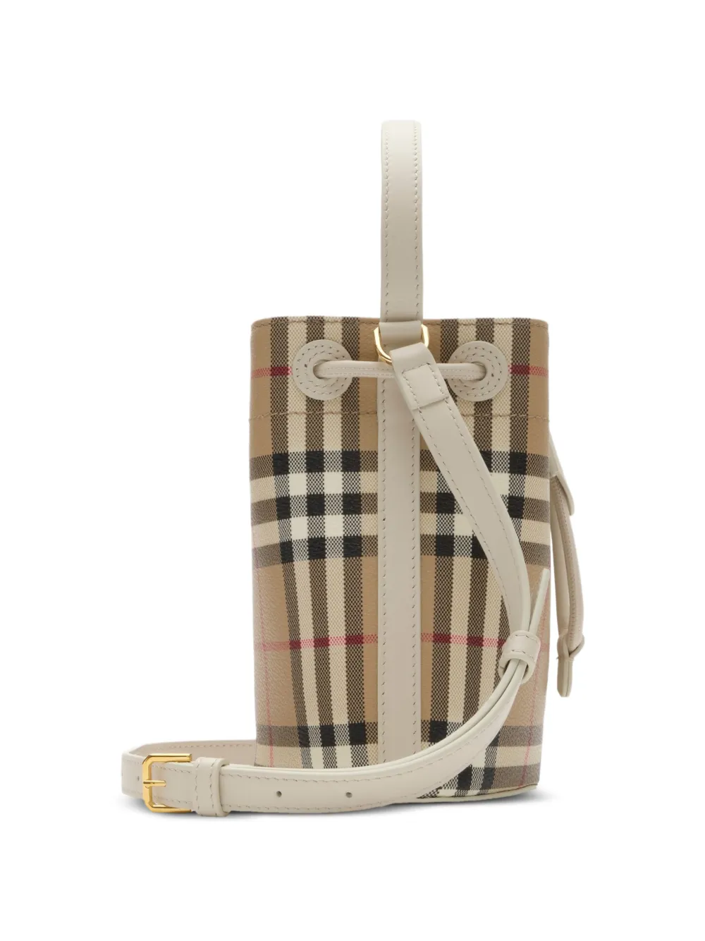  Burberry Mini Check Bucket Bag - Neutrals 