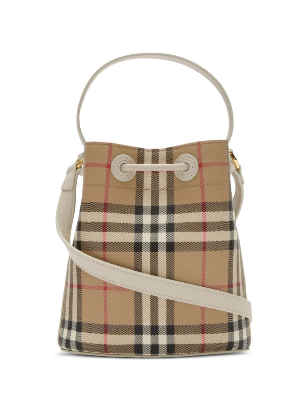  Burberry Mini Check Bucket Bag - Neutrals 
