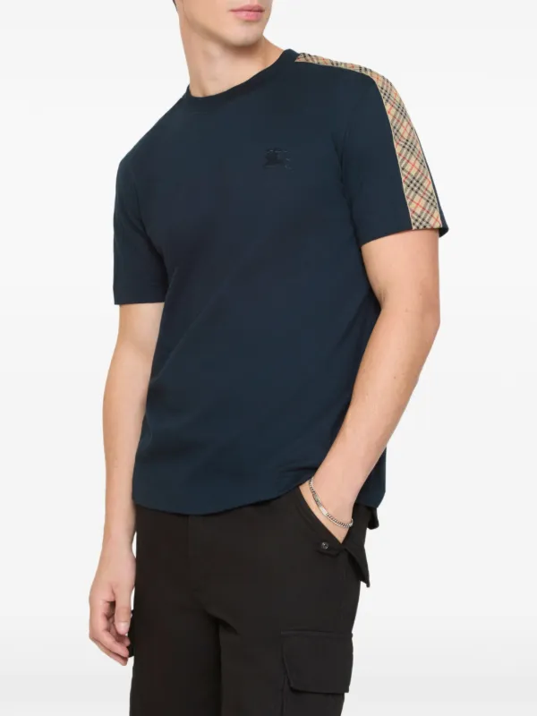 Burberry チェックトリム Tシャツ | ブルー | FARFETCH JP