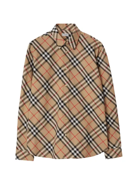 Burberry relaxed-fit Check cotton poplin shirt