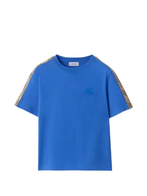 Burberry Kids logo-embroidered Cotton T-shirt | Blue | FARFETCH