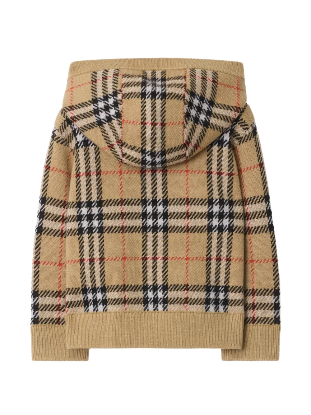  Burberry Kids Check Wool Zip Hoodie - Neutrals 