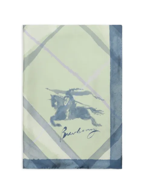 Burberry wide watercolour Check silk scarf